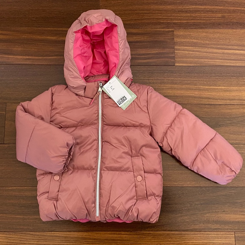 BNWT H&M Pink Puffer Jacket with Hood